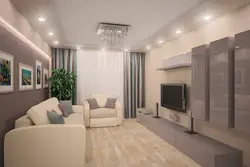 Interior of the living room in a modern style 17 sq m