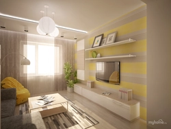 Interior of the living room in a modern style 17 sq m