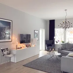 Living room interior in ikea style