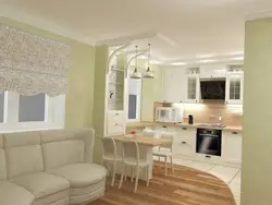 Photo of small combined kitchen and living room