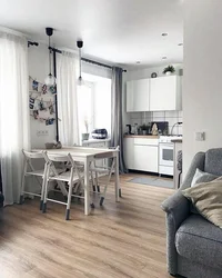 Photo of small combined kitchen and living room