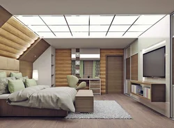 Attic room bedroom design
