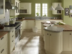 Combination of olive in the kitchen interior