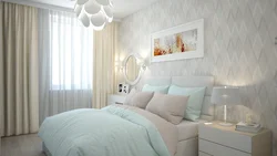 Wallpaper in a small bedroom in a modern style photo