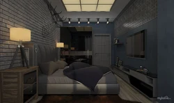 Bedroom interior in a modern style for a guy