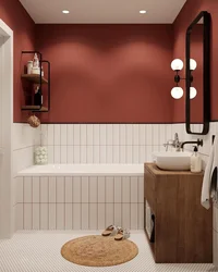 Bathroom Interior With Colored Tiles