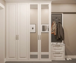 Wardrobe in the hallway with hinged doors in a modern style photo