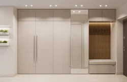 Wardrobe in the hallway with hinged doors in a modern style photo