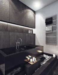 Bathroom design in dark colors