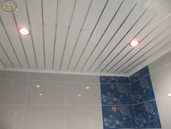 Plastic on the ceiling in the bathroom photo
