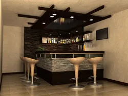 Design Of A Bar Counter In The Living Room Of A House