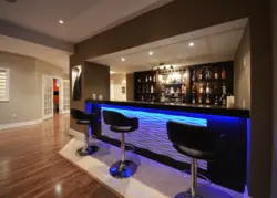 Design Of A Bar Counter In The Living Room Of A House