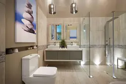 Фота дызайн ваннага пакоя сумешчанай з туалетам у сучасным стылі