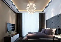 Ceiling in the bedroom design photo 12 sq m