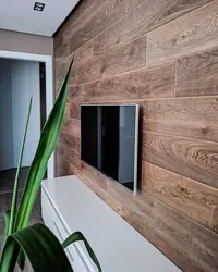Laminate On The Walls In The Interior Of The Living Room Apartment Photo