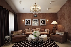 Brown living room interior design