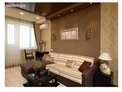 Дизайн интерьера коричневой гостиной