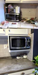 Установка микроволновки на кухне фото