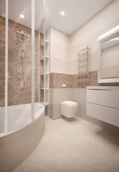 Дызайн ваннаў з душавой кабінай ваннай і туалетам