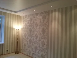 Photo of living room wallpaper on one wall