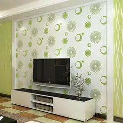 Photo of living room wallpaper on one wall