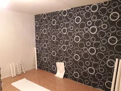 Photo of living room wallpaper on one wall