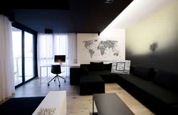 Black Ceiling Living Room Photo