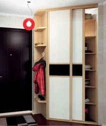 Hallway interior design with corner wardrobe