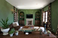 Living room interior photo in green tones photo