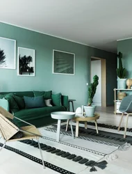 Mint color photo in the living room interior