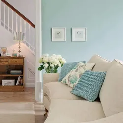 Mint color photo in the living room interior