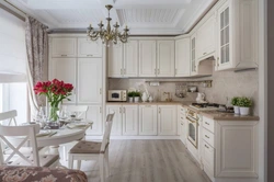 Modern classic kitchen in light colors photo