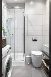 Душ және кір жуғыш машина фотосуреті бар ванна бөлмесінің дизайны