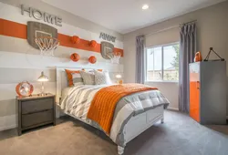 Orange Color In The Bedroom Photo