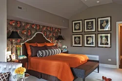 Orange color in the bedroom photo