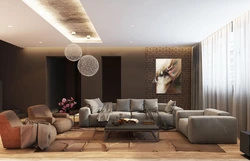 Photo of the ceiling in the living room in a modern style