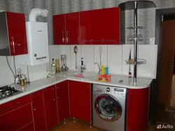 Interior Of A Small Kitchen 5 Sq M With A Gas Water Heater