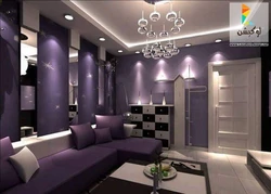 Living room design in purple tones photo design