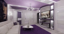 Living room design in purple tones photo design