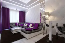 Living Room Design In Purple Tones Photo Design