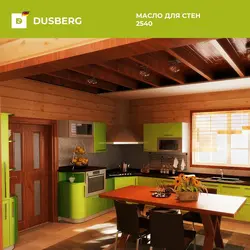 Kitchens On One Wall In A Wooden House Photo
