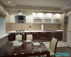 Kitchen in beige-brown style photo