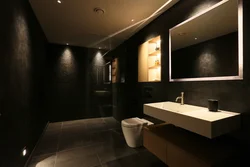 Жарықтандыру фотосуреті бар ванна бөлмесінің дизайны