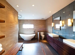 Дизайн ванной комнаты с подсветкой фото