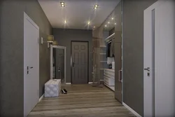 Interior hallway in an apartment in gray tones