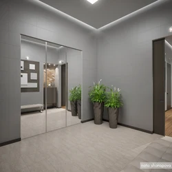 Interior hallway in an apartment in gray tones
