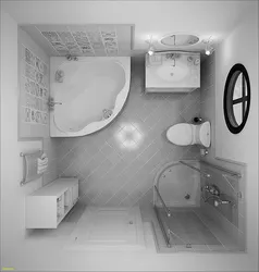 Design of a small bathroom combined with a toilet 3 sq m photo