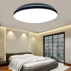 Design Of Spotlights On A Suspended Ceiling In The Bedroom Photo