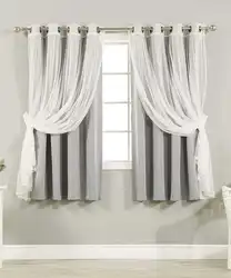Кароткія шторы на вокны ў спальню фота