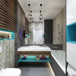 Bathroom Design With A Bathtub In A Modern Style 5 Sq M